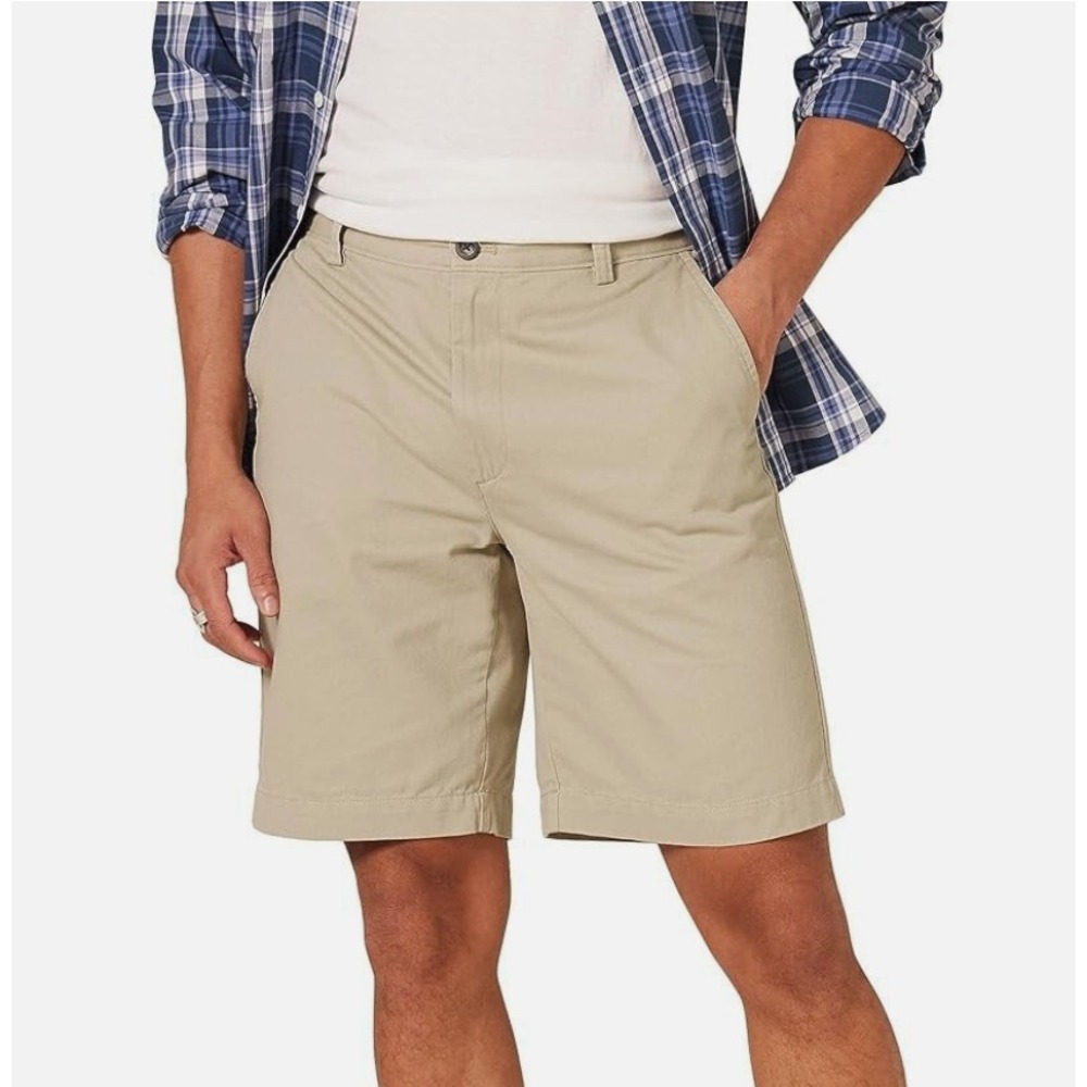 Amazon Essentials Mens Classic Fit Chino Shorts 9" Khaki Size 31W